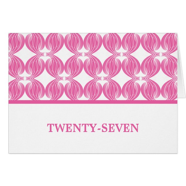 Pink Modern Deko Tischnummer Card (Vorderseite (Horizontal))