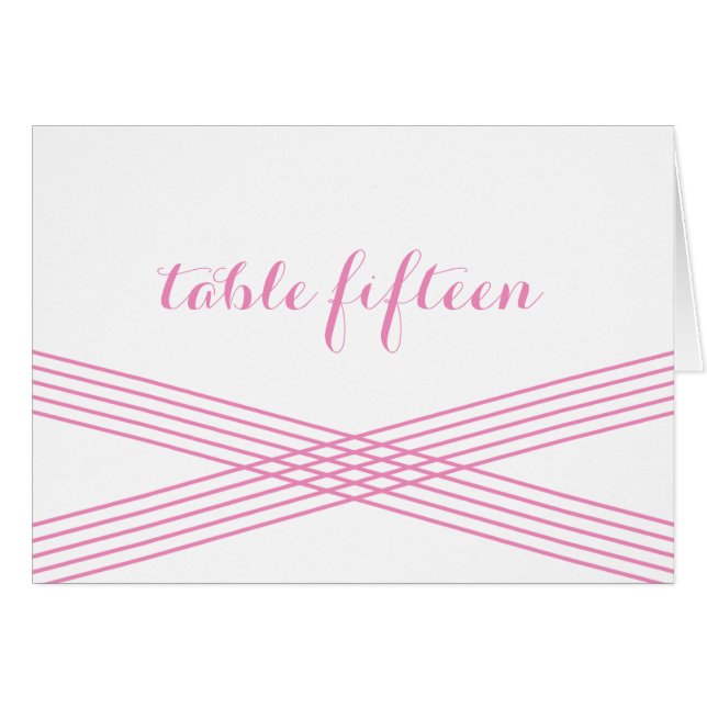 Pink Modern Deko Tischnummer Card (Vorderseite (Horizontal))