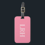 Pink Modern Double Layer Simple Initial Monogram  Gepäckanhänger<br><div class="desc">ravel is already chaotic enough — your luggage tag shouldn’t be. This modern monogram tag brings a bold, clean look to your suitcase while still giving main-character energy. The design features a classic serif initial with a soft shadow layer, all in a bright modern pink color palette that stands out...</div>