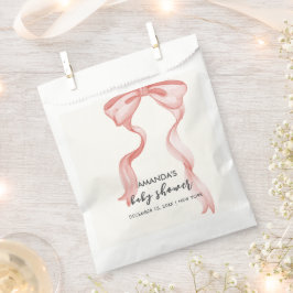 Pink Modern Elegante Bow Girl Babydusche Geschenktütchen
