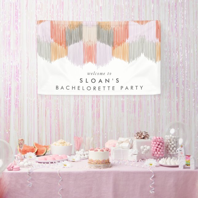 Pink Modern Fringe Junggeselinnen-Abschied Banner (Party)
