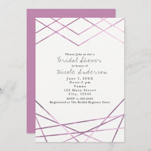 Pink Modern Glam Geometric Lines Party Einladungen