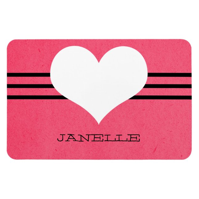 Pink Modern Heart Flexi Magnet (Horizontal)
