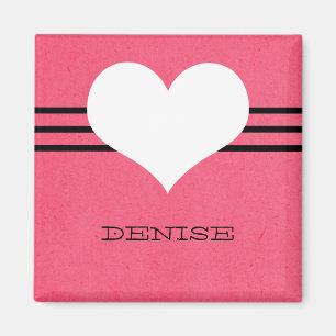 Pink Modern Heart Magnet