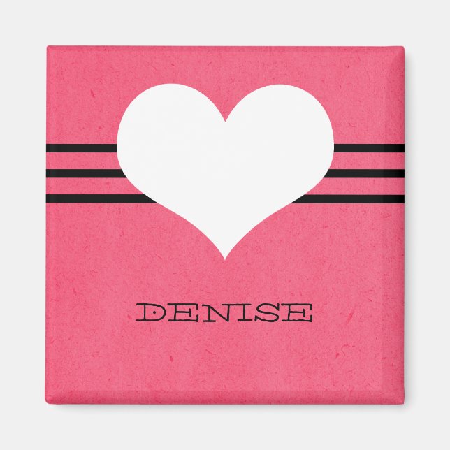 Pink Modern Heart Magnet (Vorne)