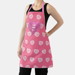 Pink Modern Heart Valentinstag Collection Schürze