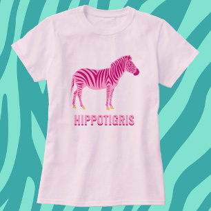 Pink Modern Minimal Zebra Silhouette T-Shirt