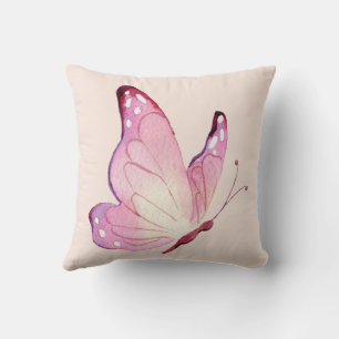 Pink Modern Minimalistisch Butterfly Kissen