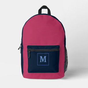 Pink Modern Monogram Name Custom Bedruckter Rucksack