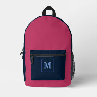 Pink Modern Monogram Name Custom Bedruckter Rucksack