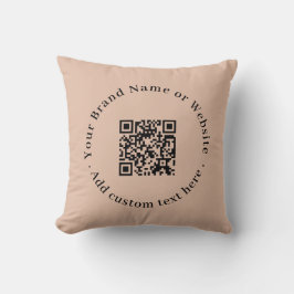 Pink Modern QR Code Business Throw Pillow Kissen