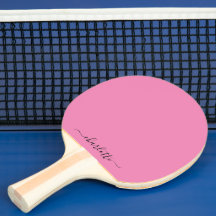 Pink Modern Script Girl Monogram Name Ping Pong