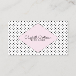 Pink Modern Stars Business Card Telefonnummerkarte