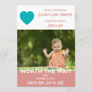 Pink Modern Worth the Wait - Adoption Ankündigung