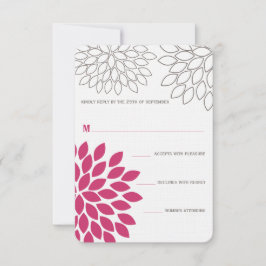 Pink Moderne Blumenzwiebelhochzeit RSVP Karte