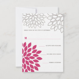 Pink Moderne Blumenzwiebelhochzeit RSVP Karte