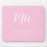 Pink Moderne Monogram Mitarbeiter Initials Busines Mousepad<br><div class="desc">Berufliche Arbeitsstätte Mitarbeiter angepasste Mousepads. Diese Designmousepads sind in verschiedenen Farben erhältlich und stehen für Unternehmen im Sinn.</div>