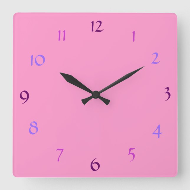 Pink Moderne Uhr (Vorderseite)