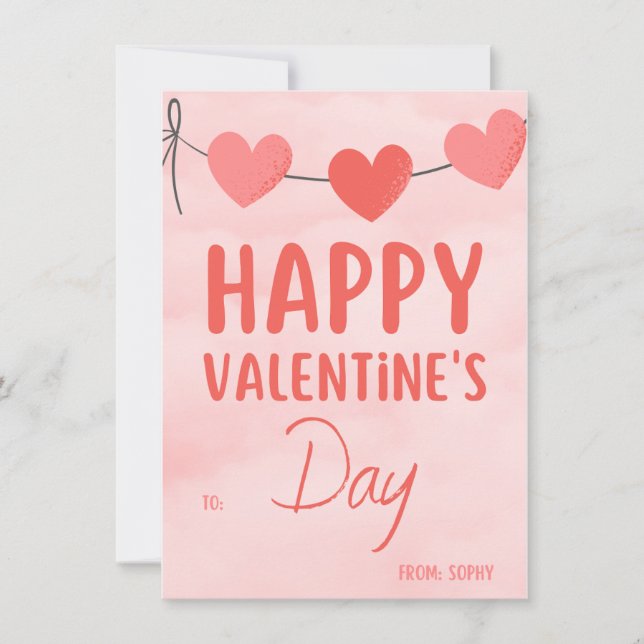 Pink Moderne Valentinische Party Einladung (Vorderseite)