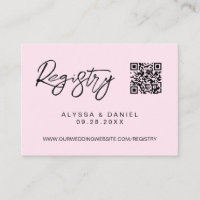 Pink Moderner QR Code Hochzeitregister Brauch