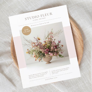 Pink   Modernes Foto florales Business Marketing Flyer