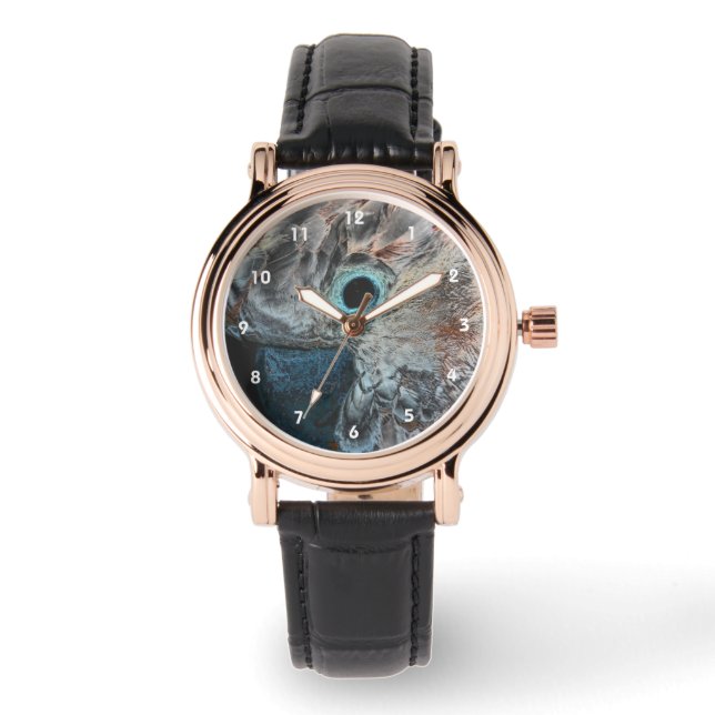 Pink Moluccan Cockatoi Parrot Kunst Armbanduhr (Vorderseite)