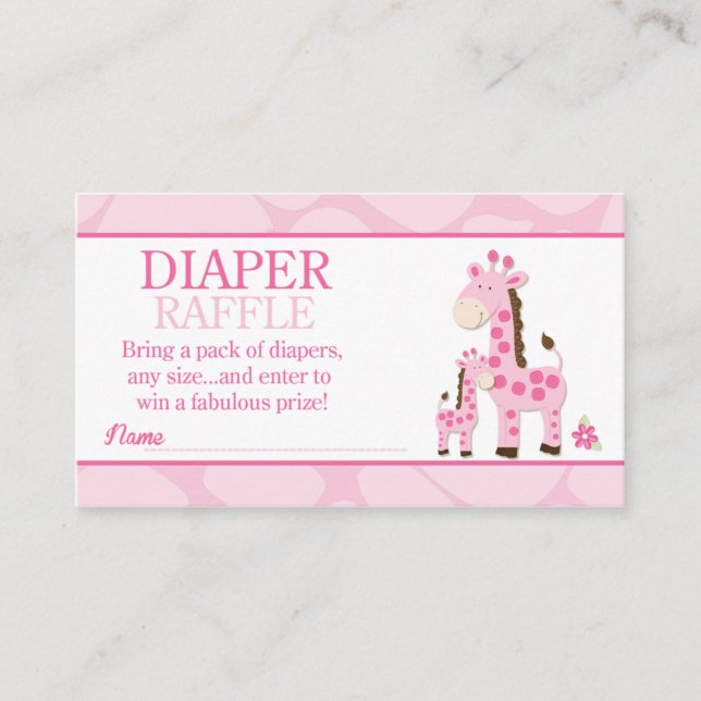 Pink Mommy Giraffe Girl Shower Windschutzscheibe Begleitkarte (Vorderseite)