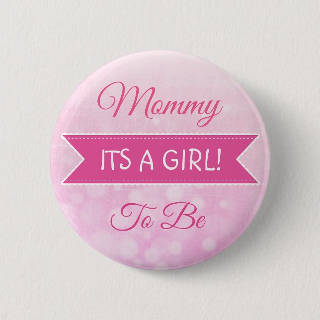 Pink Mommy To Be Baby Showknopf Button (Vorderseite)