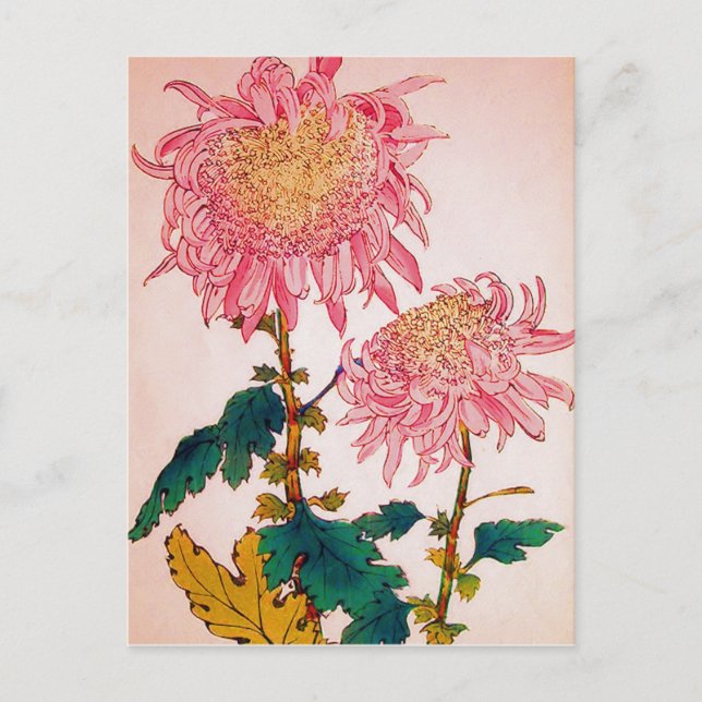 Pink Mondrian Floral Study Postkarte (Vorderseite)