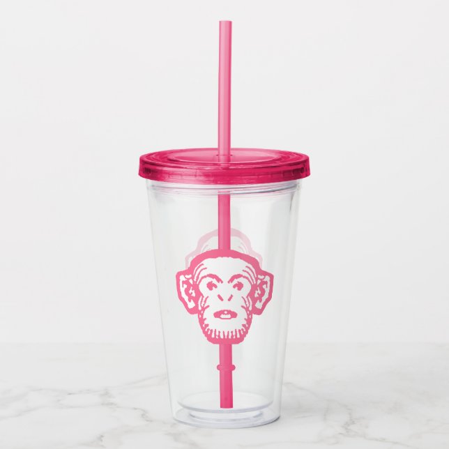 Pink Monkey Acrylic Tumbler Acryltrinkbecher (Vorderseite)