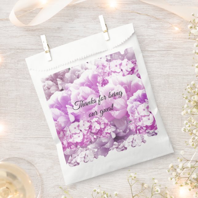 Pink Monochrome Floral Bouquet Fvor Tasche Geschenktütchen (Ausgeschnitten)