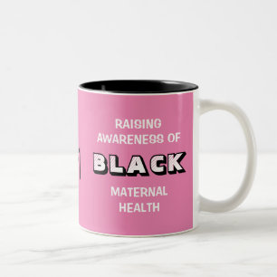 Pink Monogram Black Mütter Health Awareness Zweifarbige Tasse