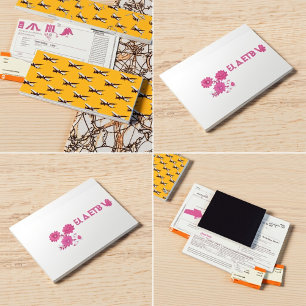 Pink Monogram Business Cards   Girly & Elegant Visitenkarte