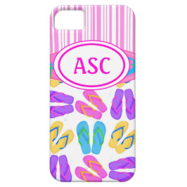 Pink Monogram Flip Flops iPhone 5 Fall Case-Mate iPhone Hülle