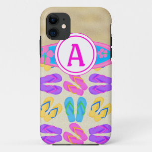 Pink Monogram Flip Flops Surfboard iPhone 5 Fall Case-Mate iPhone Hülle