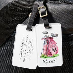 Pink Monogram Golf Bag Gepäckanhänger