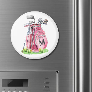 Pink Monogram Golf Bag Magnet
