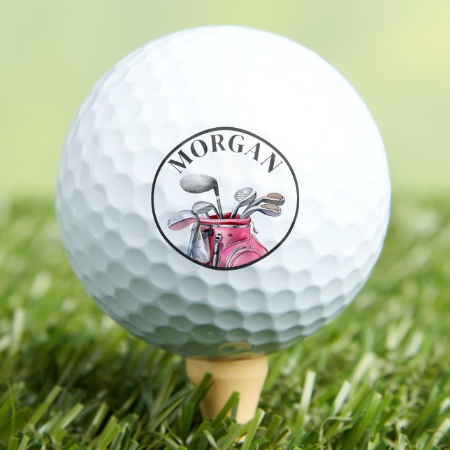 Pink Monogram Golfball (Pink Name Monogram Golf Balls)