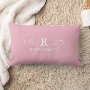 Pink Monogram Lumbar Kissen