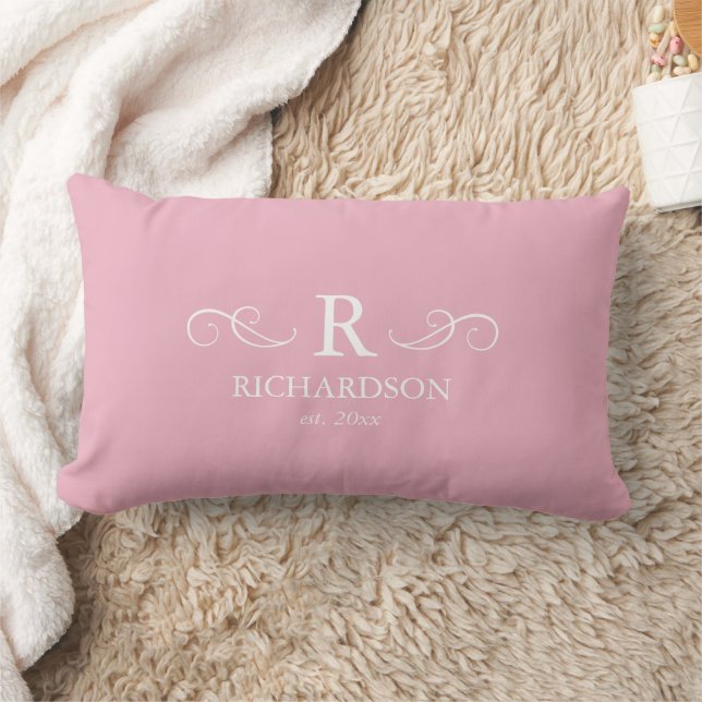 Pink Monogram Lumbar Kissen (Decke)