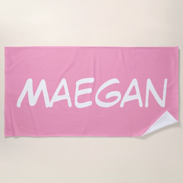 PINK MONOGRAMM Badetuch (Vorderseite)