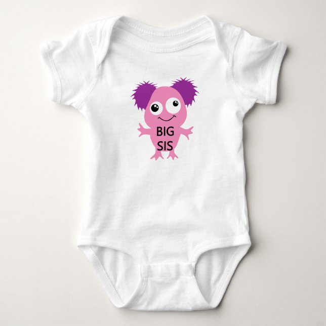 Pink Monster Big Sister Baby Strampler (Vorderseite)