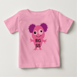 Pink Monster Big Sister Baby T-shirt