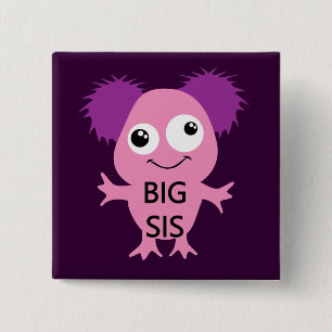 Pink Monster Big Sister Button
