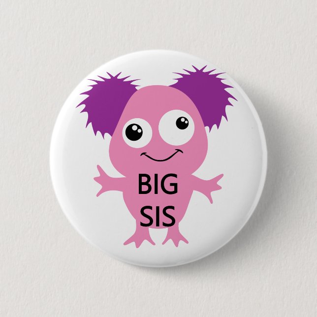 Pink Monster Big Sister Button (Vorderseite)