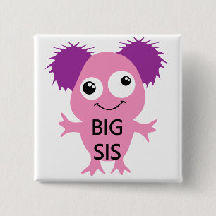 Pink Monster Big Sister Button