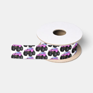 Pink Monster LKW Cartoon Illustration Satinband