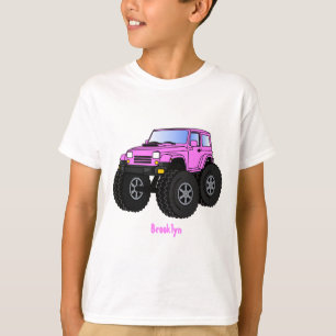 Pink Monster LKW Cartoon Illustration T-Shirt