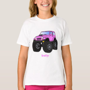 Pink Monster LKW Cartoon Illustration T-Shirt