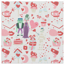 pink monster valentines bride frankenstein mummy stoff